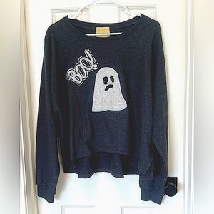 Judith March Black Boo Ghost Sweatshirt